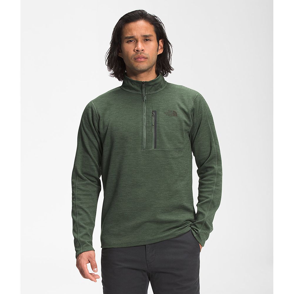 The North Face Fleece Mens Australia - The North Face Canyonlands ½ Zip Green (AHQ-829674)